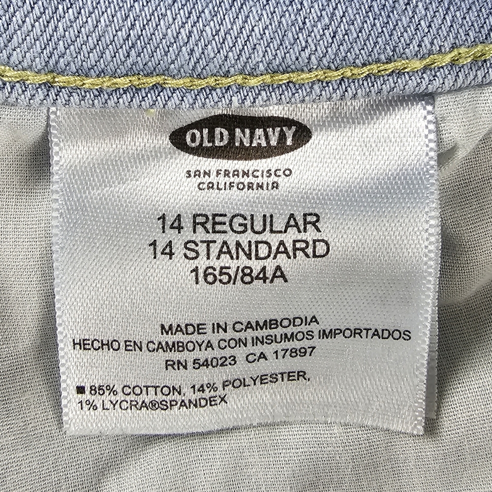 Old Navy Boyfriend Light Wash Distressed Stretch Jeans Women's Size 14 - Picture 11 of 15